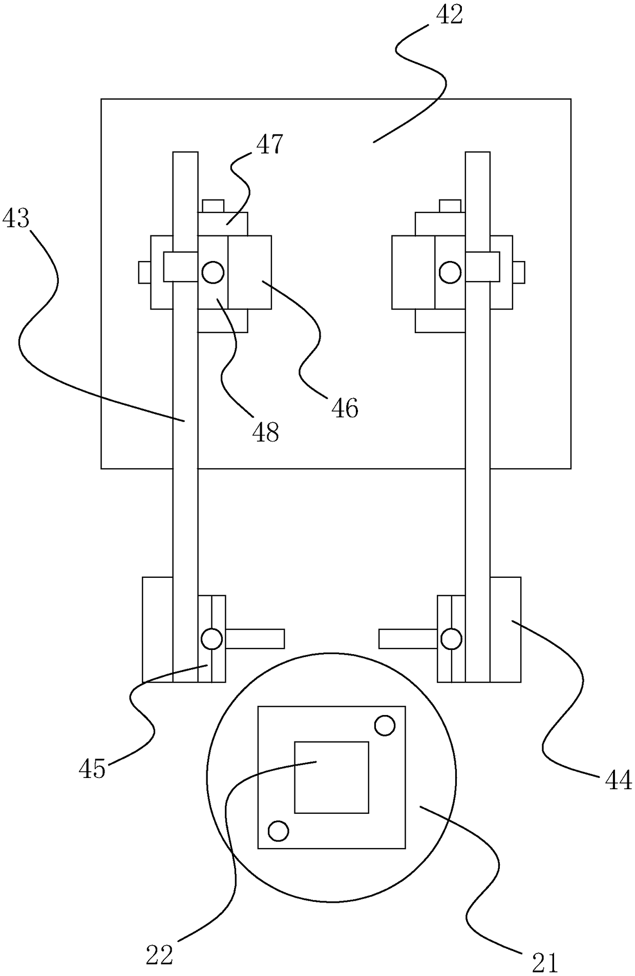 A fully automatic rotary positioning welding device between guardrail components