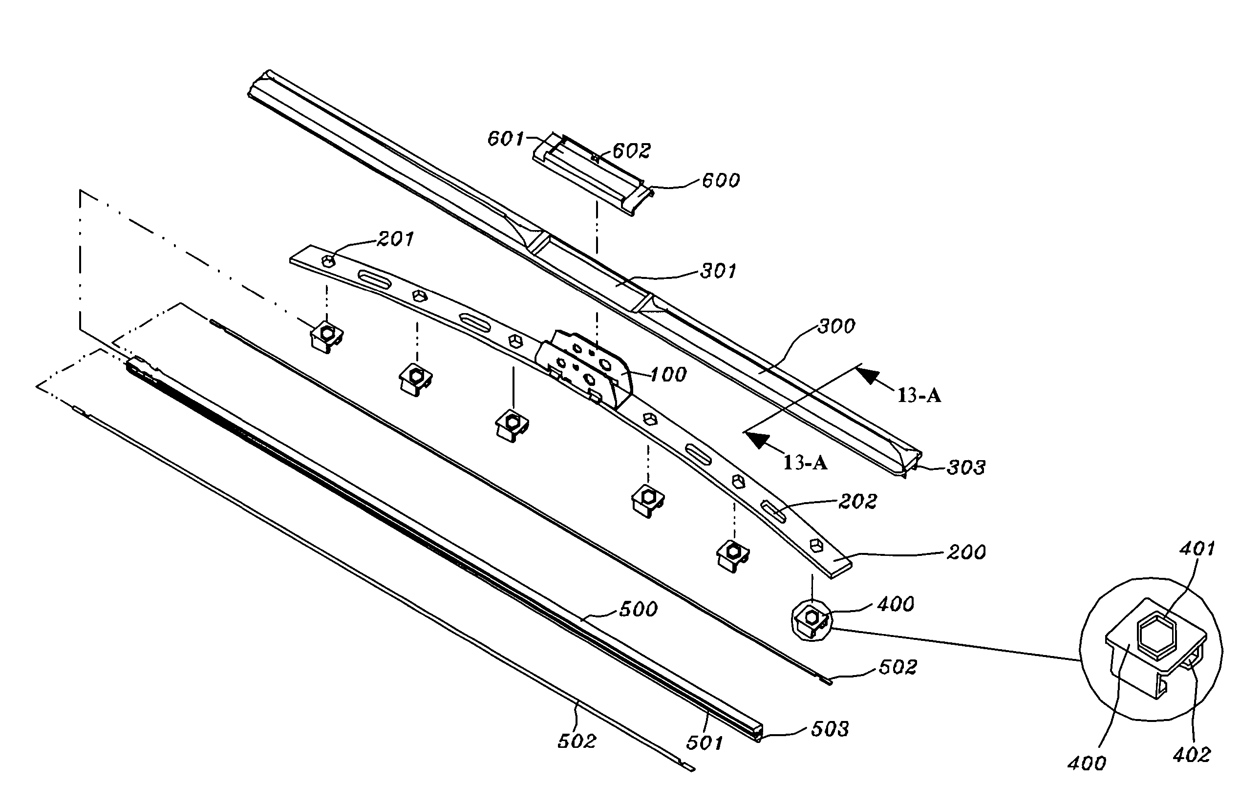 Windshield wiper structure for vehicles