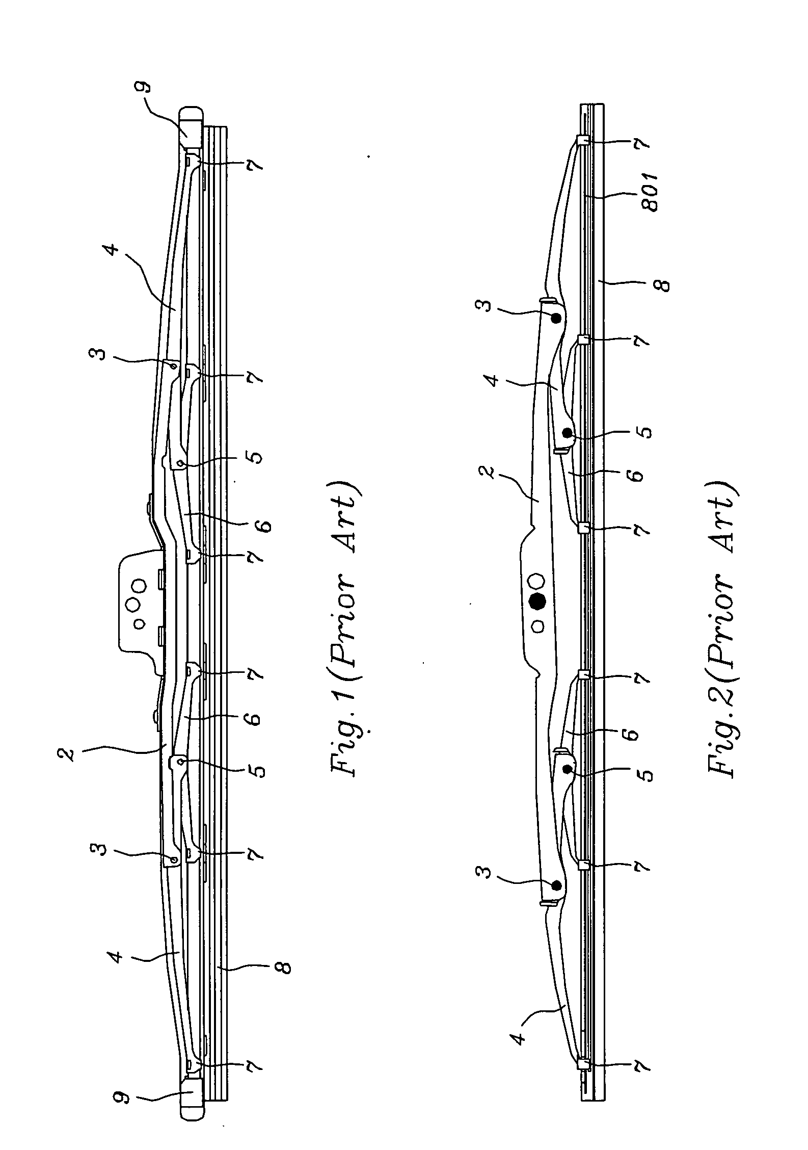 Windshield wiper structure for vehicles