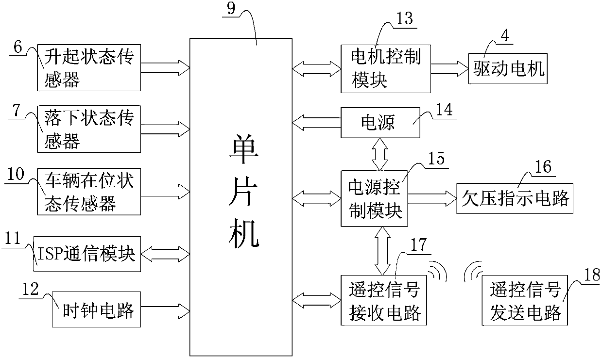 Low-power consumption intelligent remote control parking stall lock