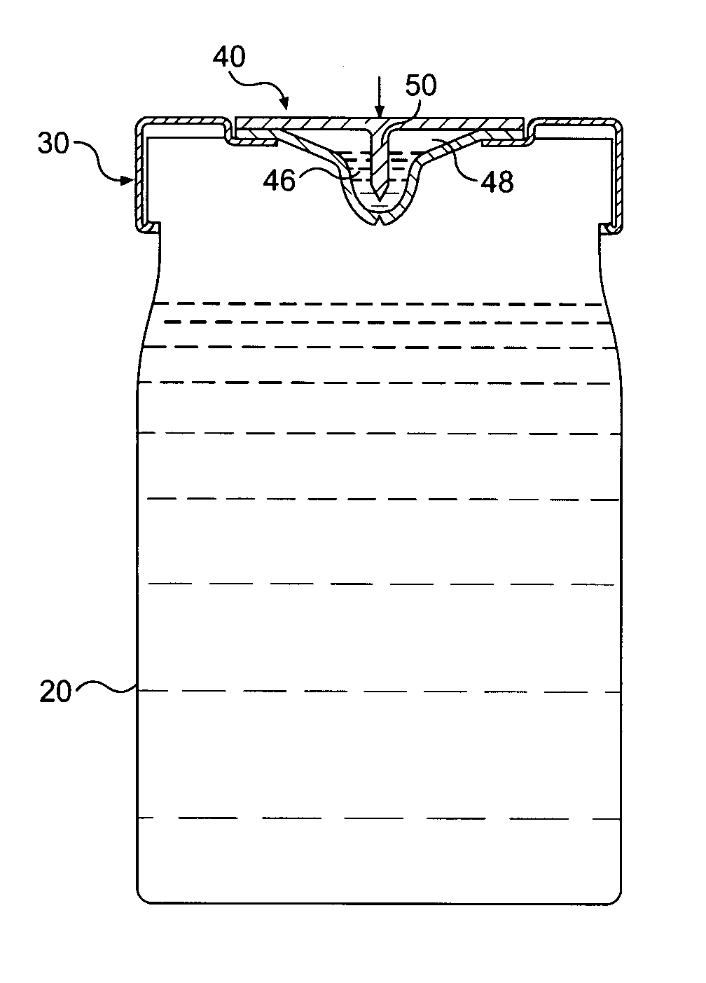 Dispensing cap with capsule for container