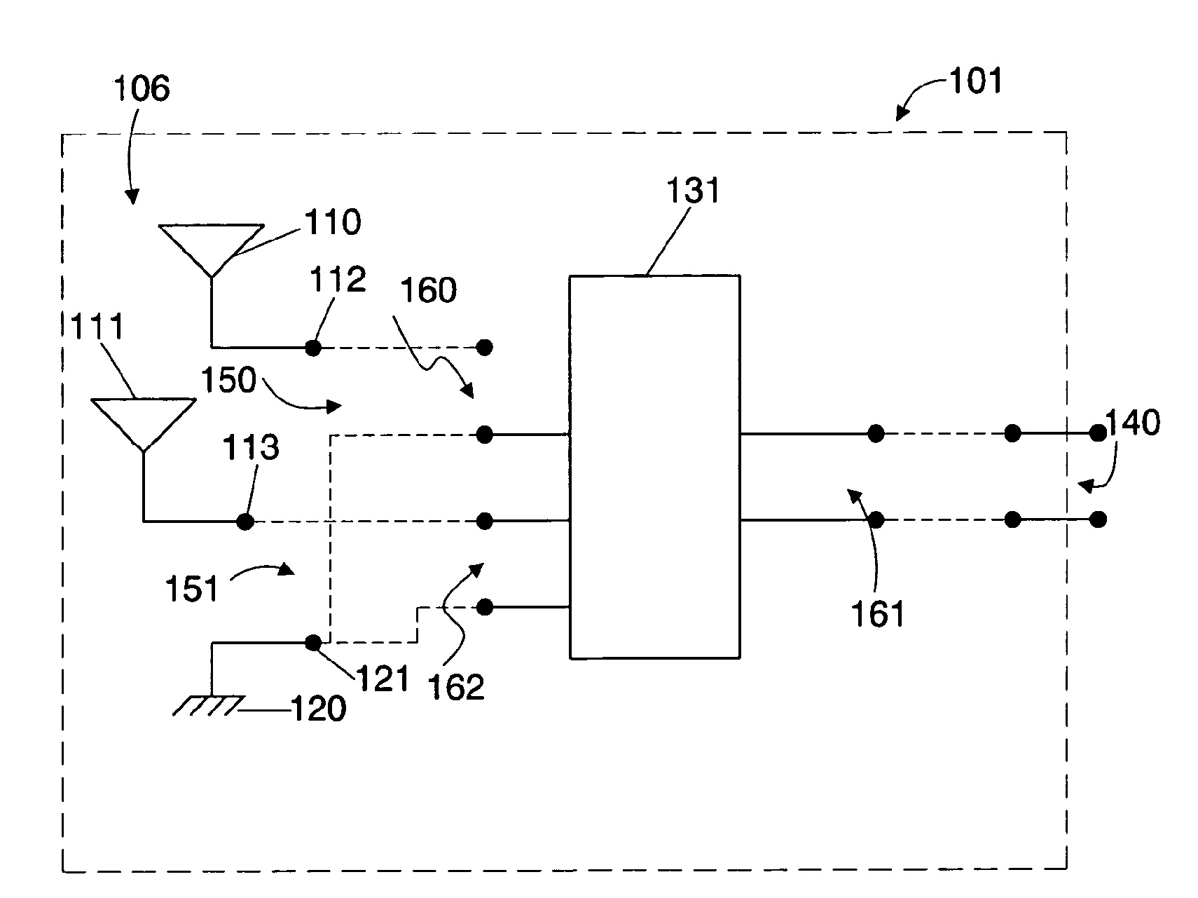 Wireless device including a multiband antenna system