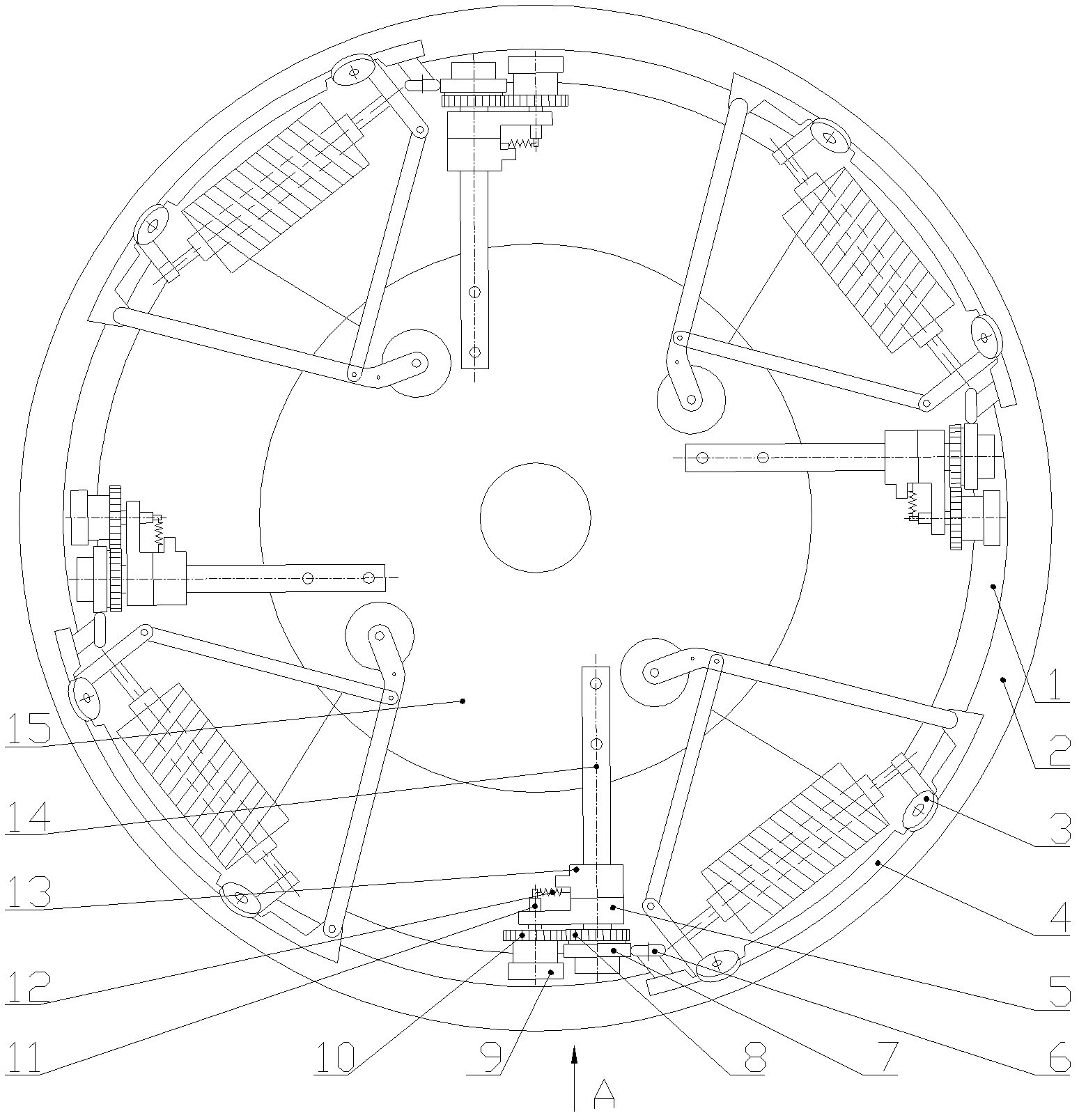 Shuttle pushing mechanism of small-cam circular weaving machine