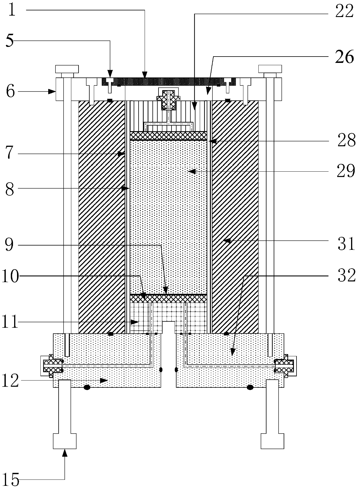 A non-cohesive soil freezing sample preparation equipment