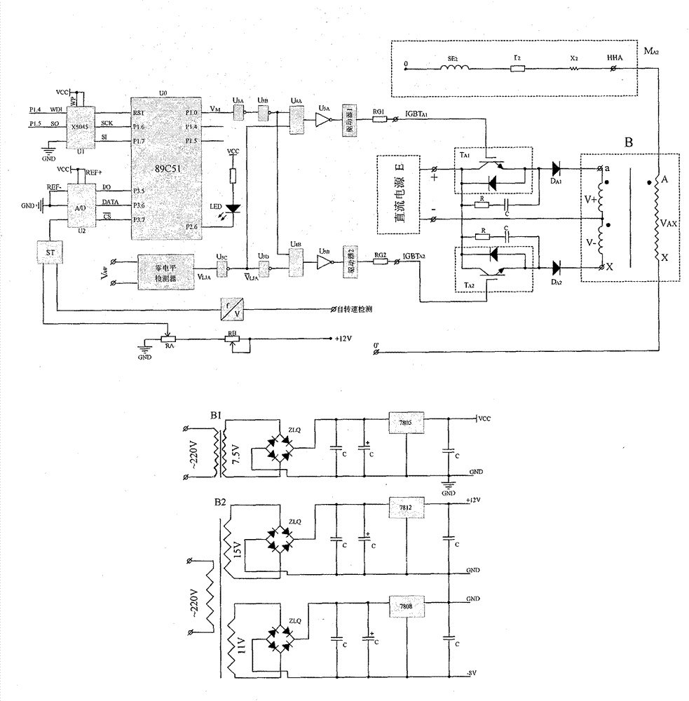 Dual alternating current chopper speed regulation of wound-rotor asynchronous motor