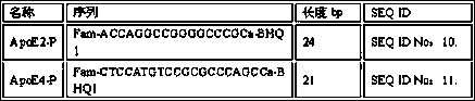 Primer and probe combination for human apolipoprotein E (ApoE) gene typing, and using method of primer and probe combination
