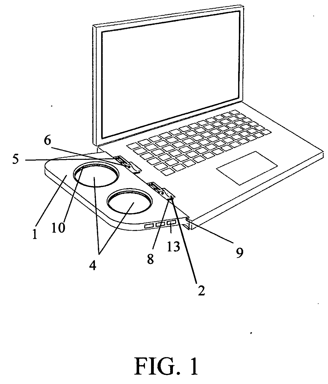 Multifunction portable table attachment for laptop computers