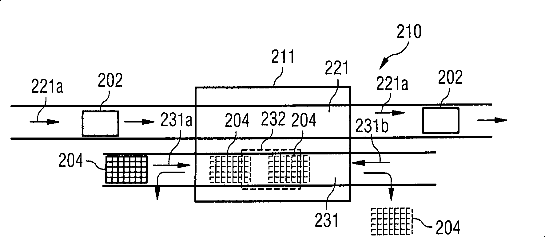 Supply of magazines via the conveyor of a circuit board transport system with multiple conveyor paths