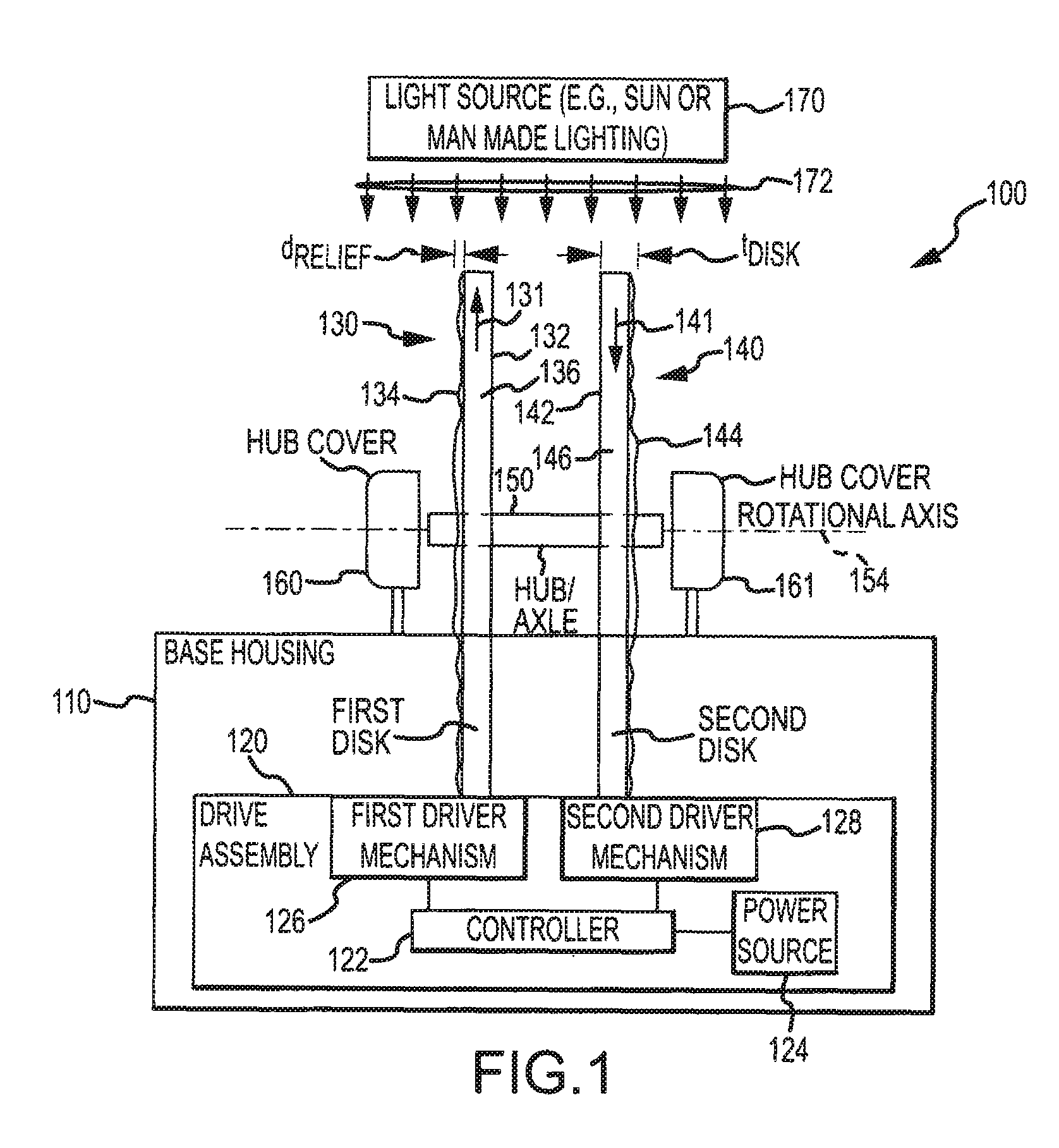 Waterless system for providing fan-shaped fountain effect