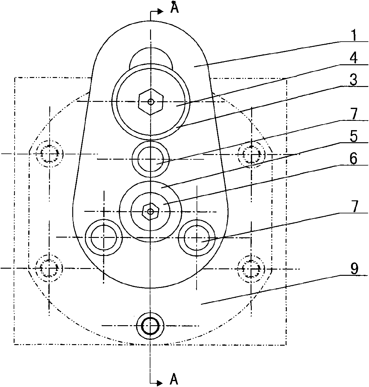 Bending head device of reinforced hoop bending machine