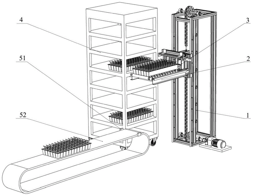 Automatic stacking device for grafted seedling trays