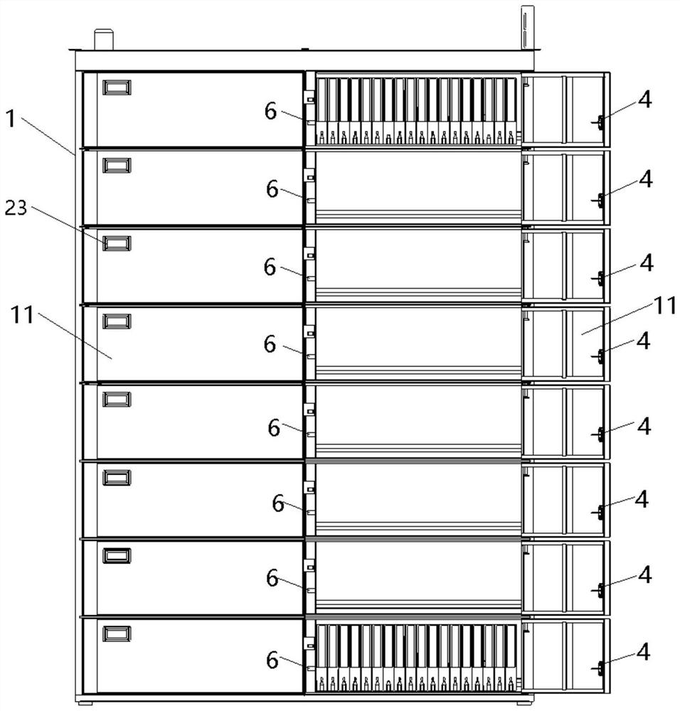 Emergency door opening device and method for article storage cabinet