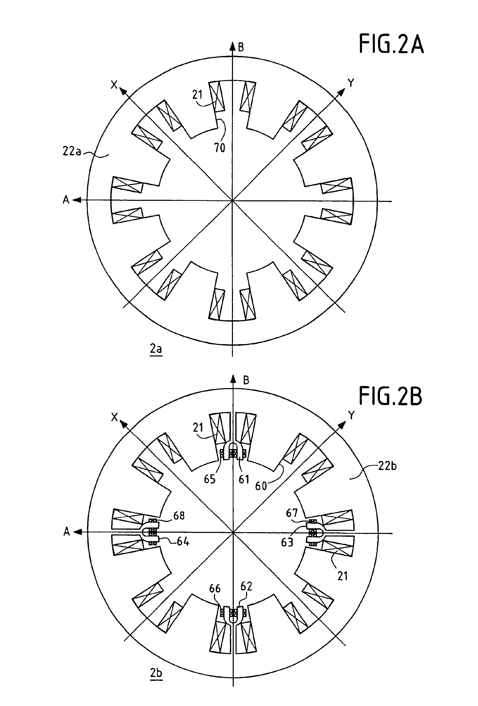 Active magnetic bearing with integrated detectors