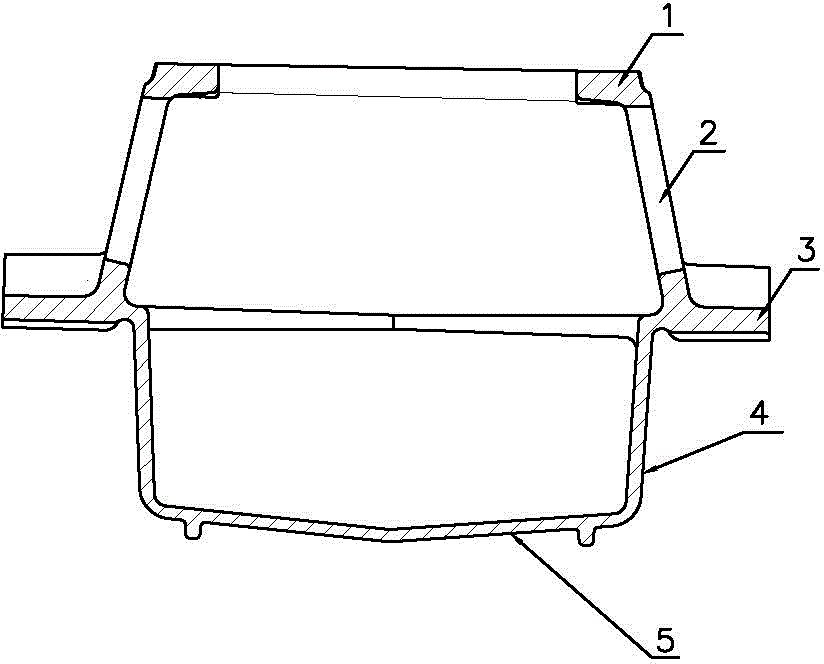 Sand mold structure of oil pan casting