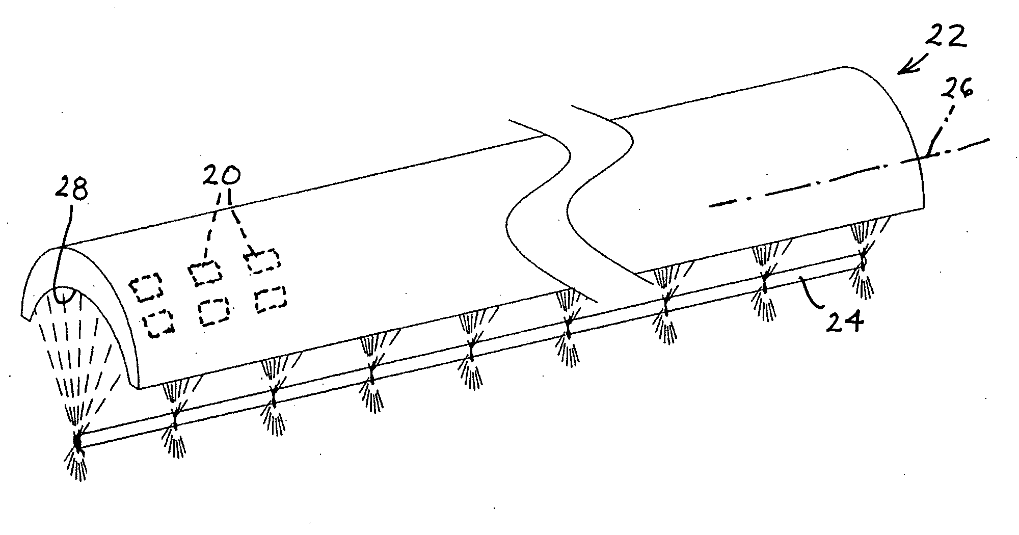 Ultrasonic medical treatment device with variable focal zone