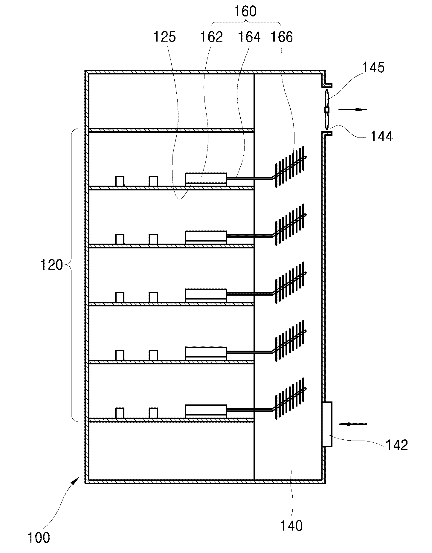 Closed cabinet for electric device having heat pipe