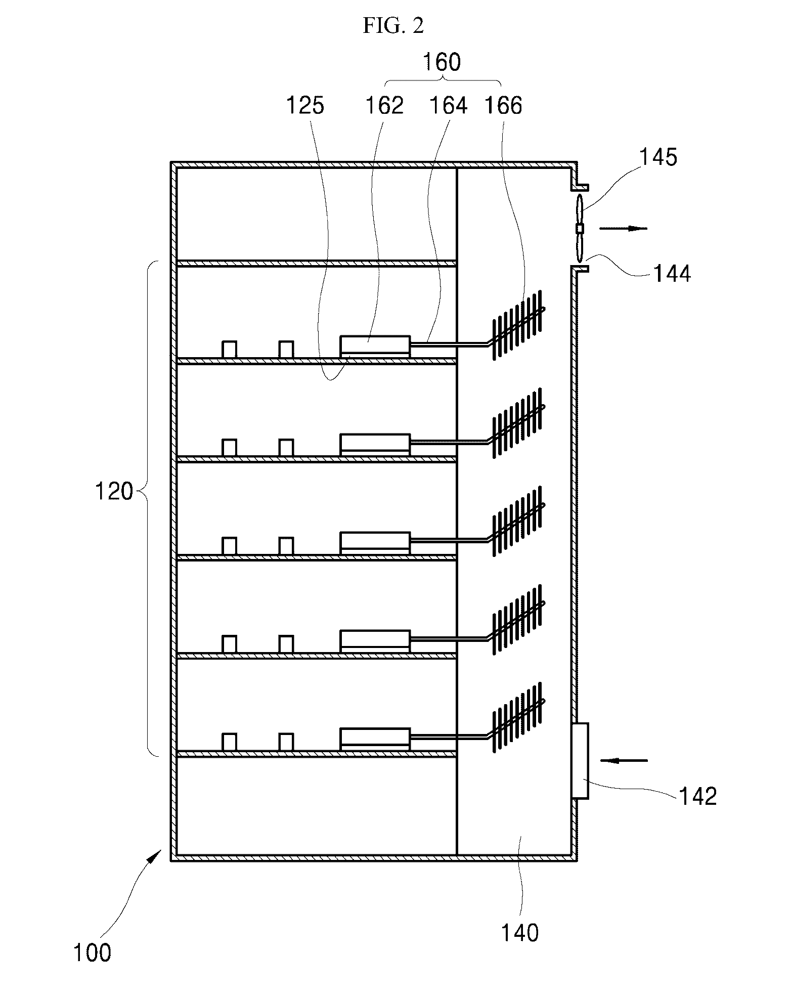 Closed cabinet for electric device having heat pipe