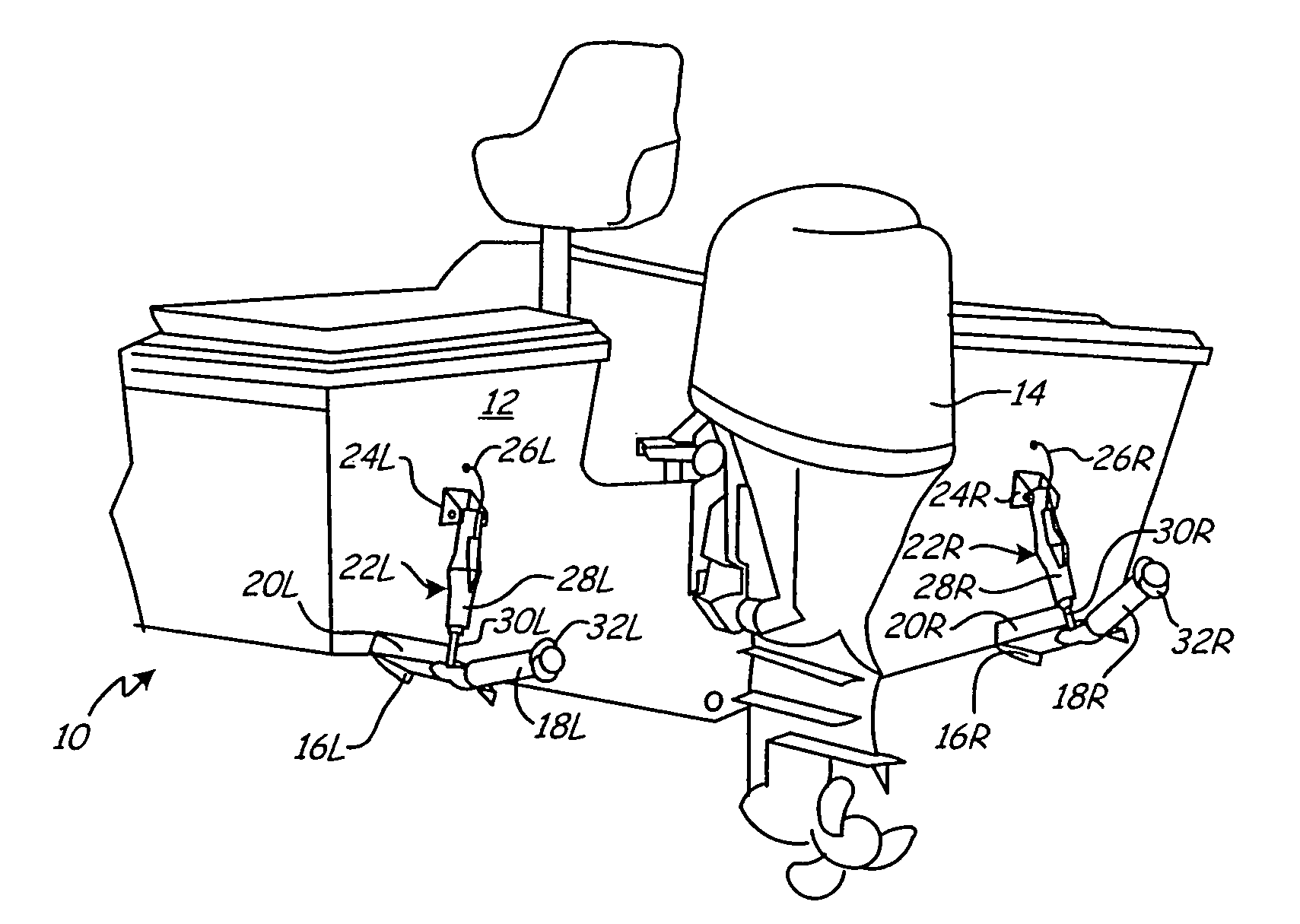 Boat control system with return to center steering command