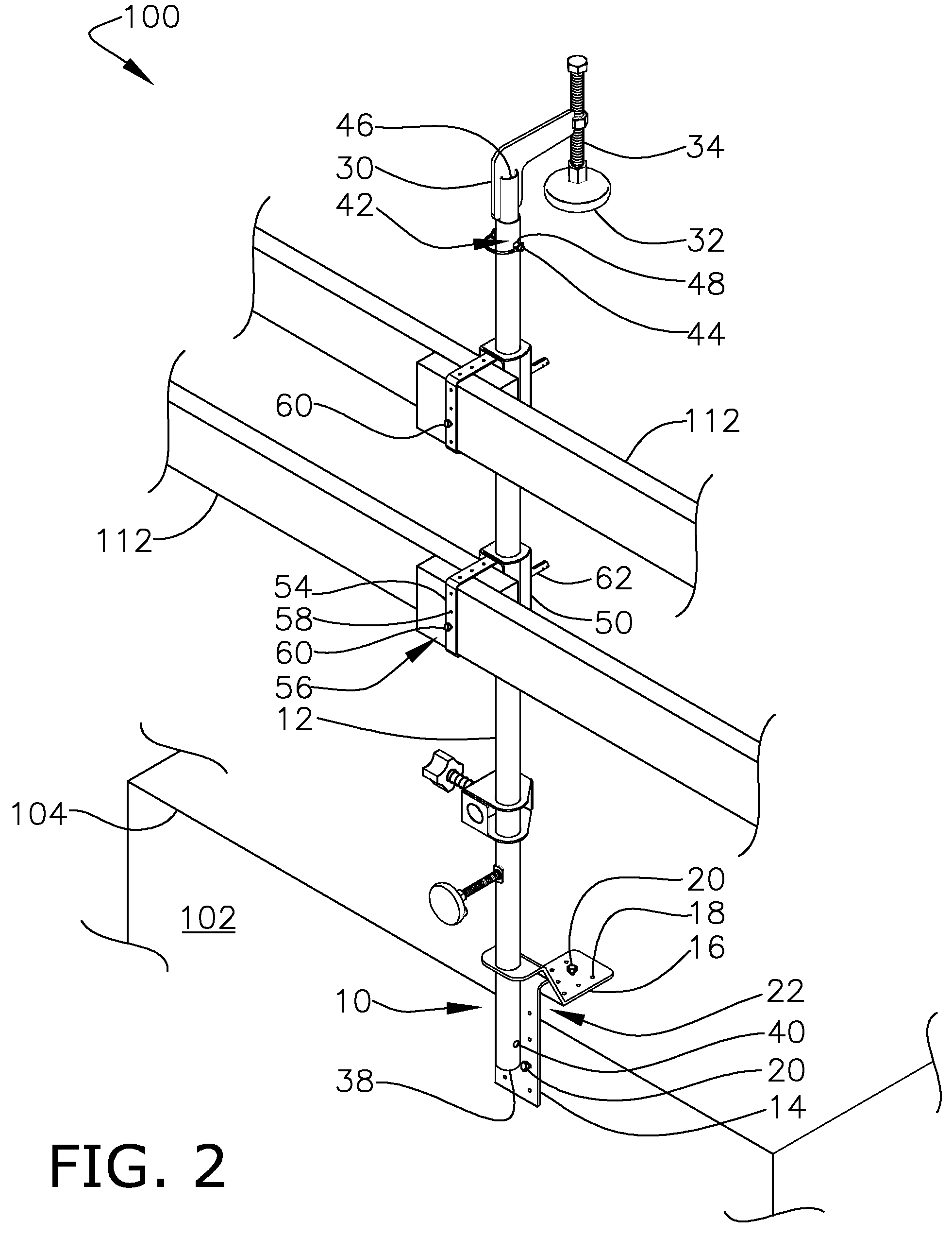 Elevated surface safety base and post apparatus