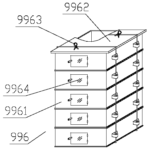 Feeder with valves and automatic leaked material receiving device