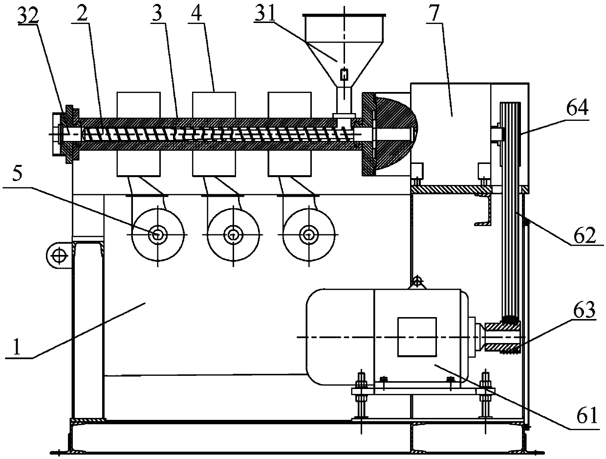 A single-screw plasticizing extruder