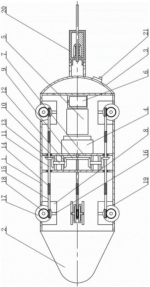 Long-casing-pipe automatic line threading device