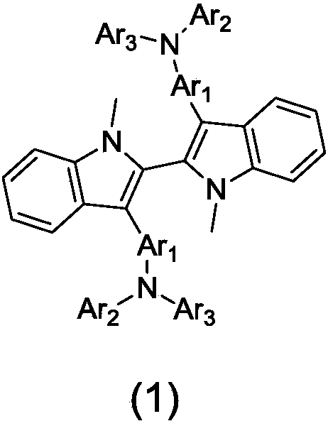 Biindolyl material, organic electroluminescent device and display device