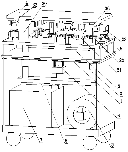 Automatic stamping device for machining aluminum alloy door and window components