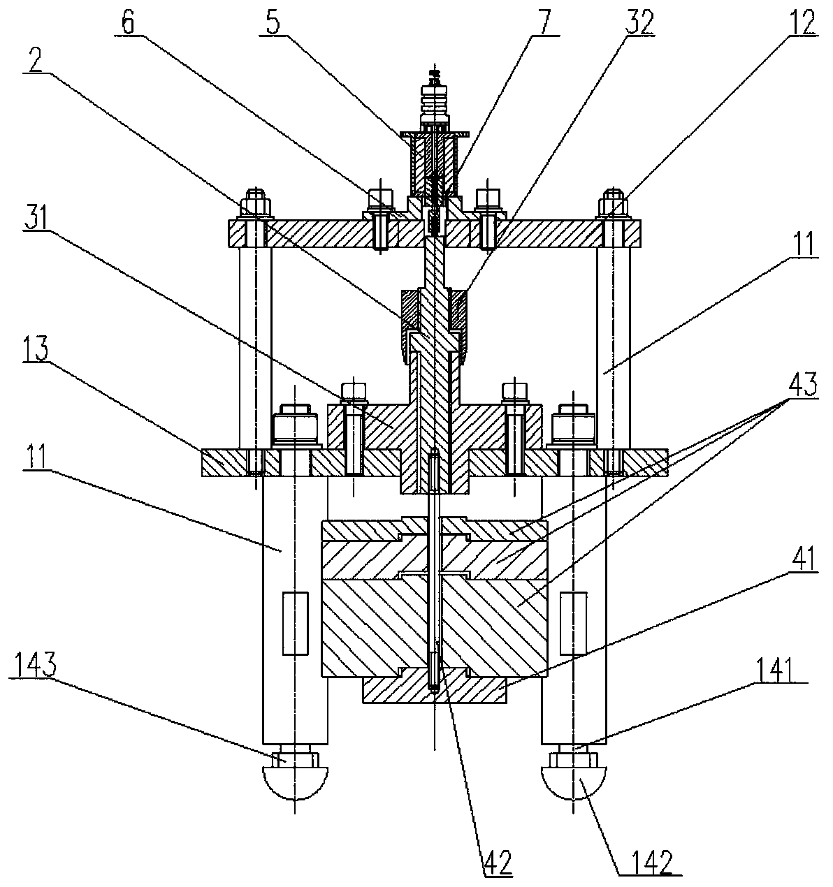 Testing device of electromagnet attraction force and motion displacement