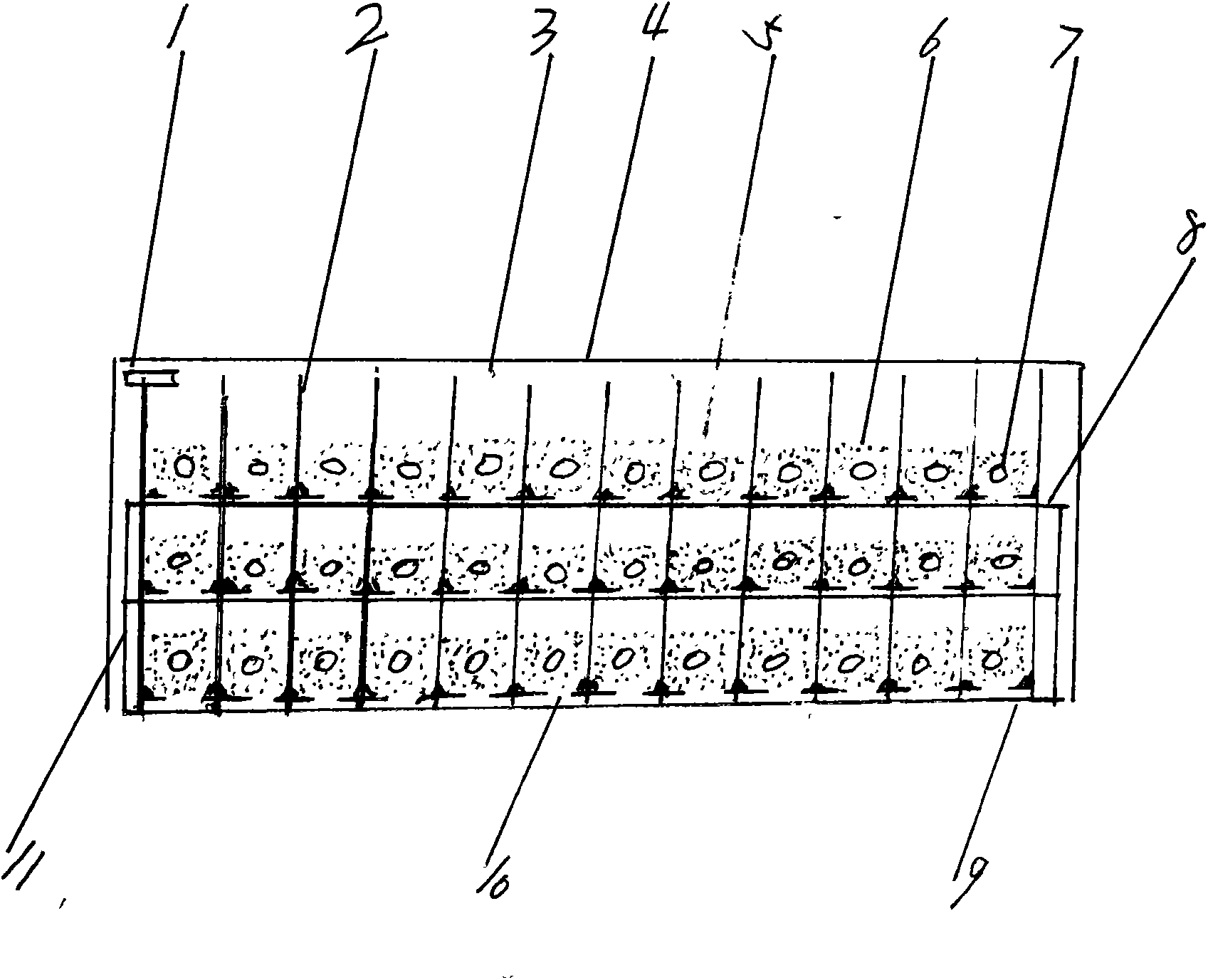 Solar sprinkling-irrigation three-layer and multi-cylinder seedling container