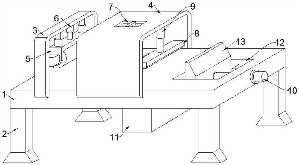 Fixed-length cutting device having polishing function and used for bamboo batten production and cutting method of fixed-length cutting device