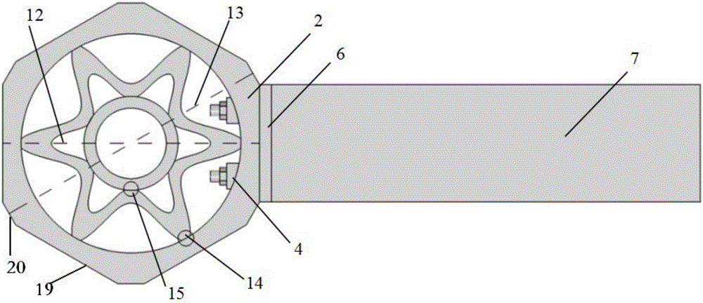 Assembled joint being of spatial grid structure and composed of outer ring and hexagonal socket