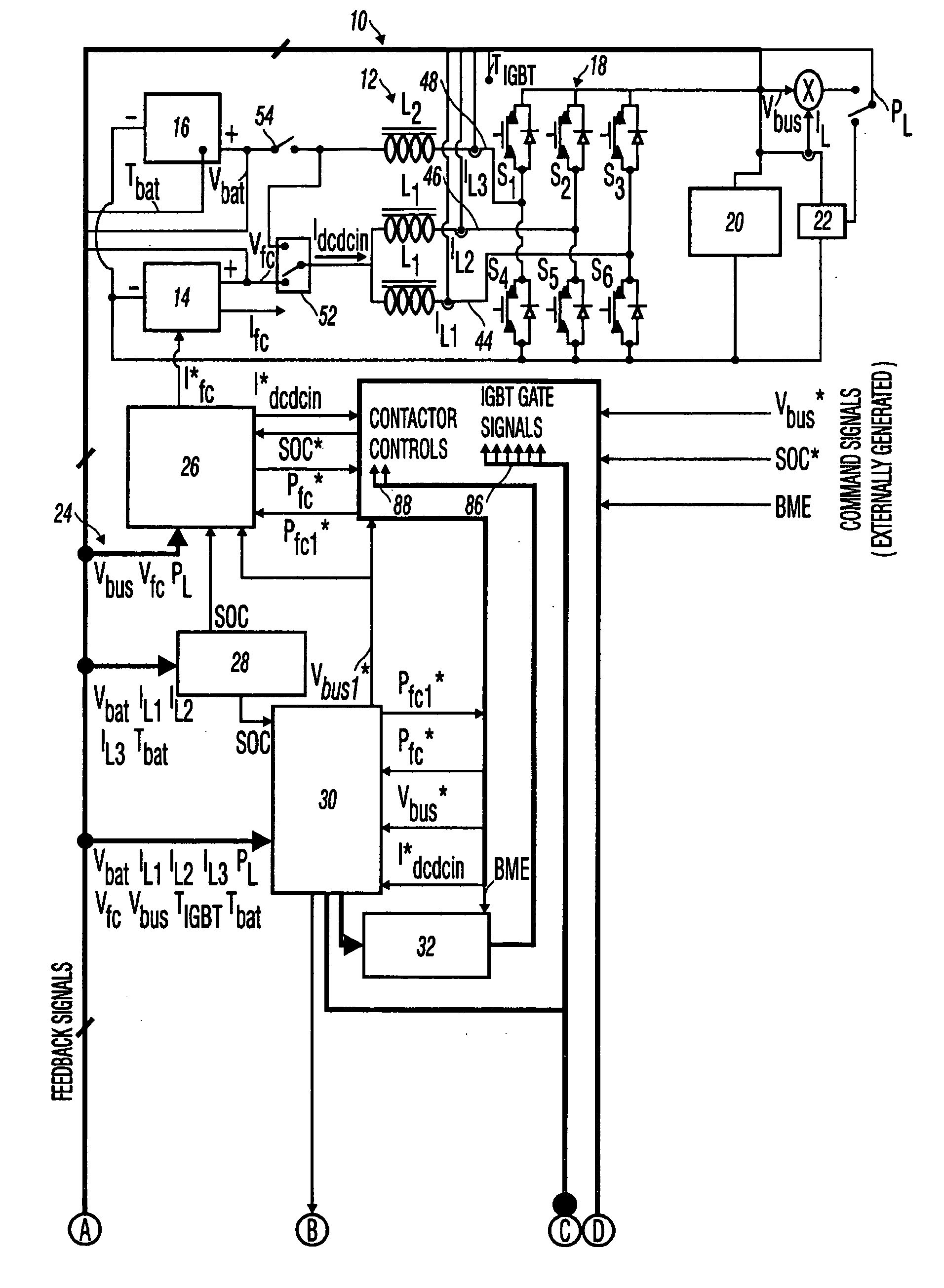 Direct current/direct current converter for a fuel cell system