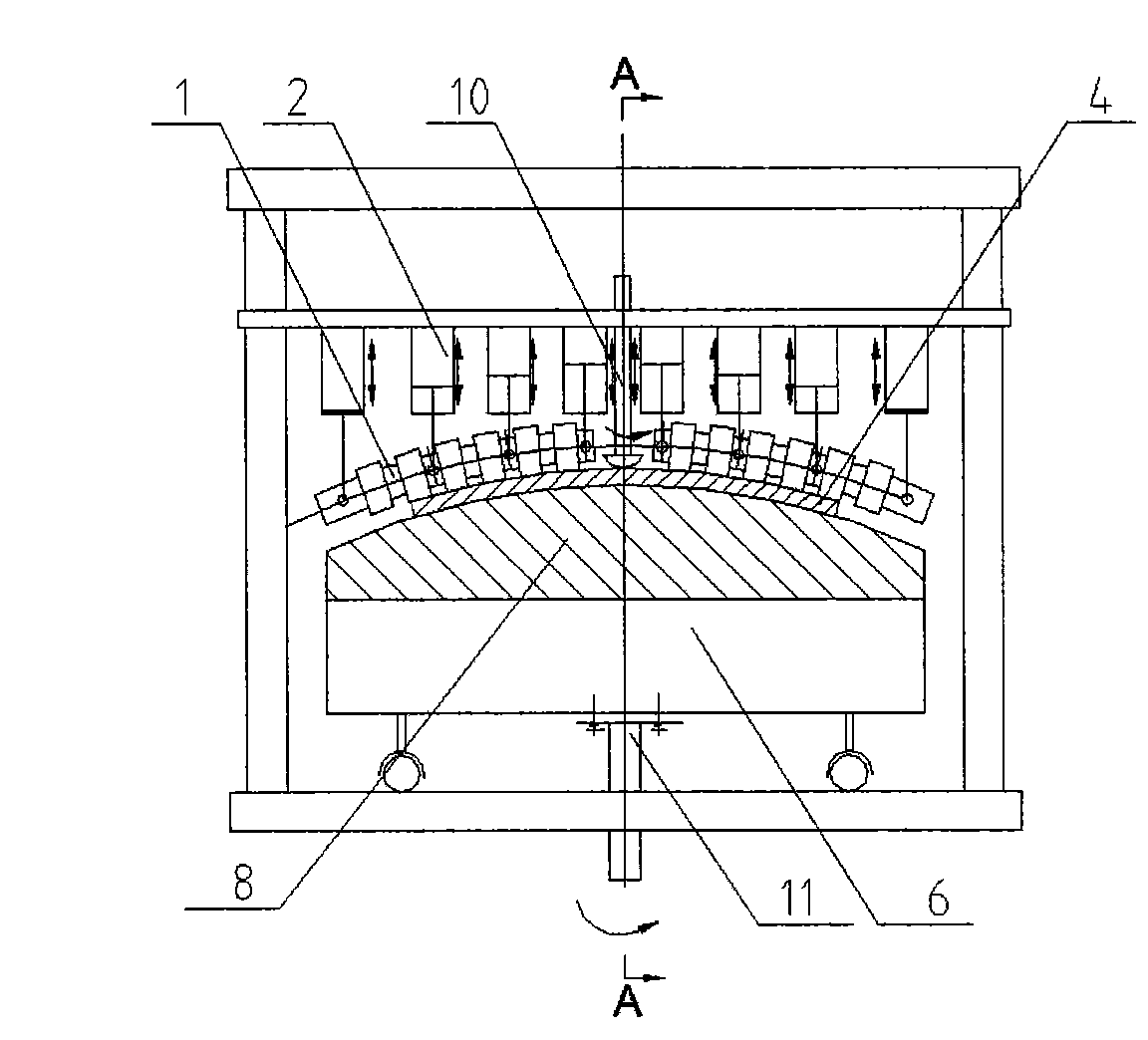 Flexible roller contact molding rolling forming device