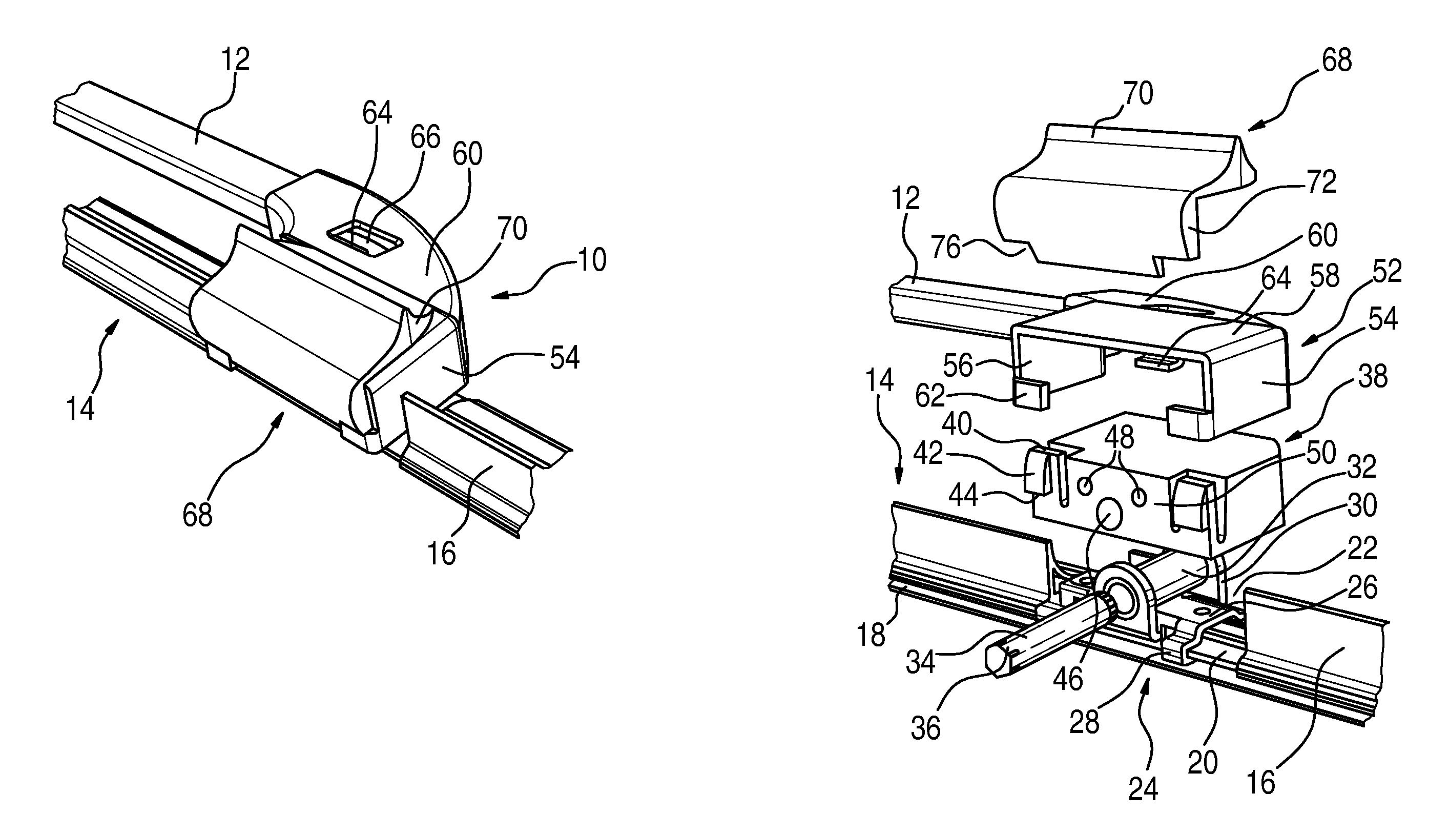 Device for the pivoting connection of a wiper blade to a wiper arm of a windscreen wiper
