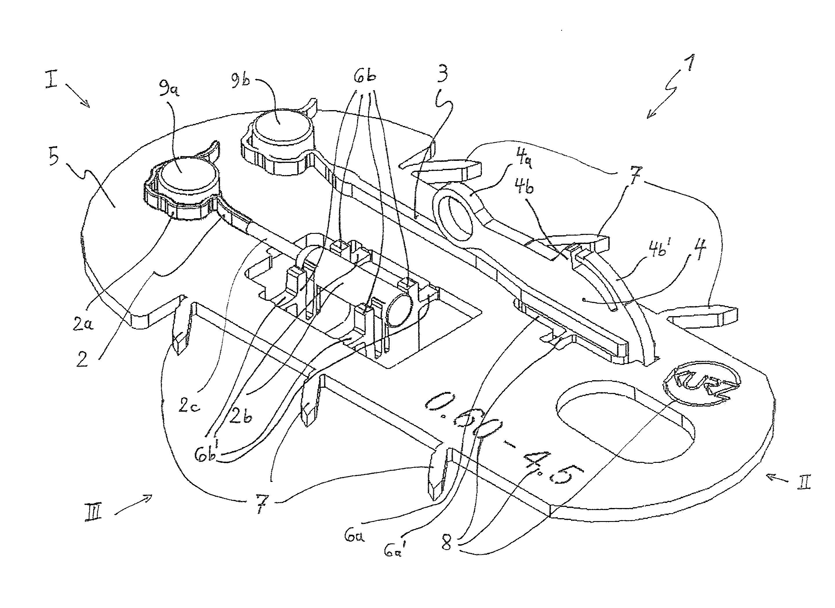 Transport device comprising device for ensuring safe transport of ossicular prosthesis