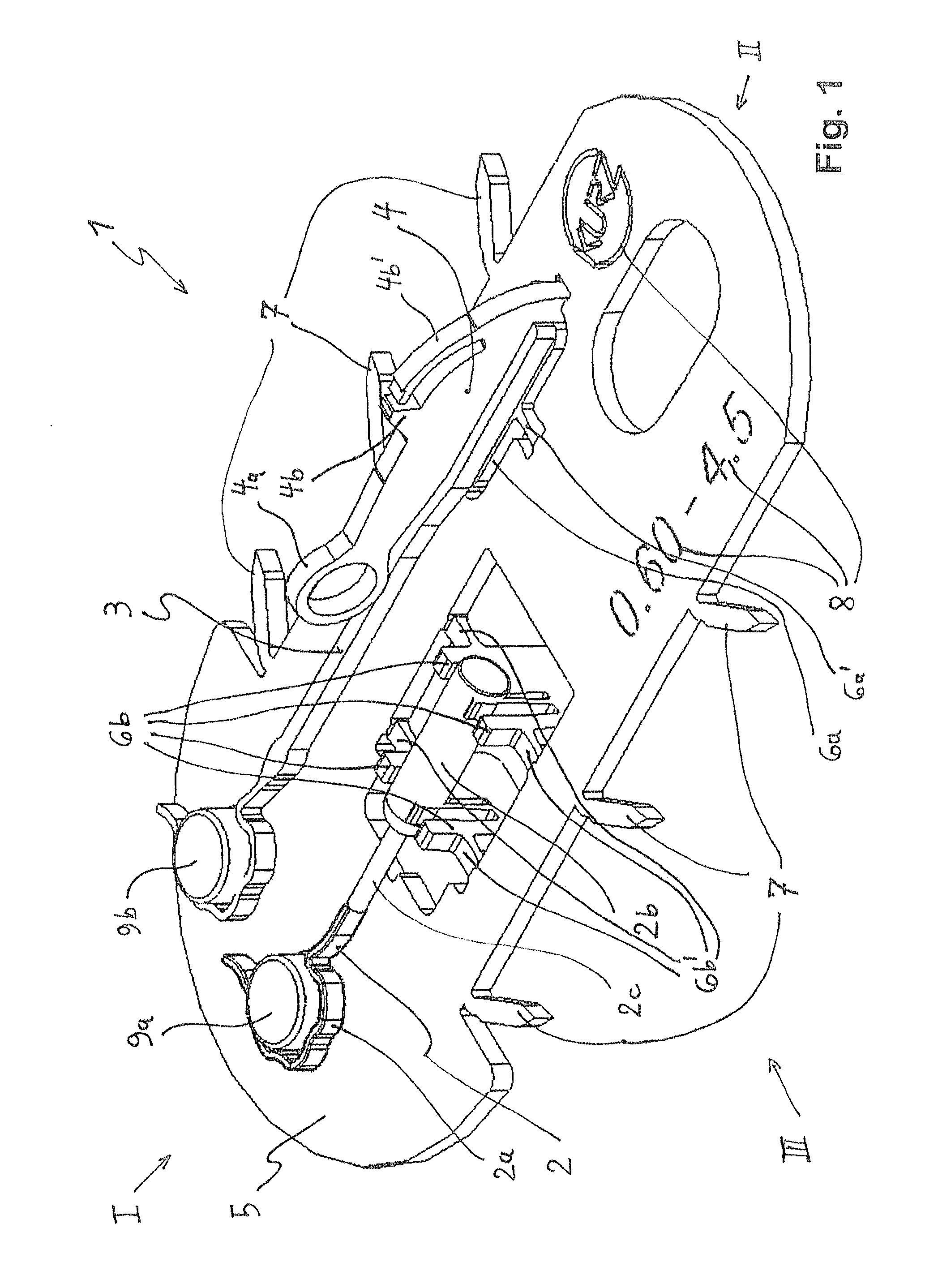 Transport device comprising device for ensuring safe transport of ossicular prosthesis