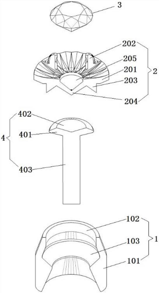 Gemstone rabbet mechanism capable of rotating and shaking