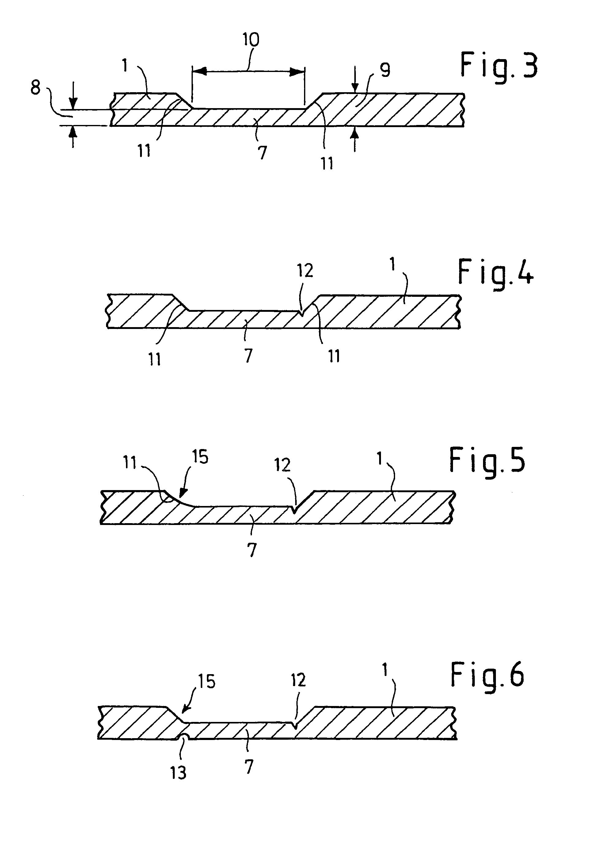 Pyromechanical separating device with a specially shaped current conductor rail
