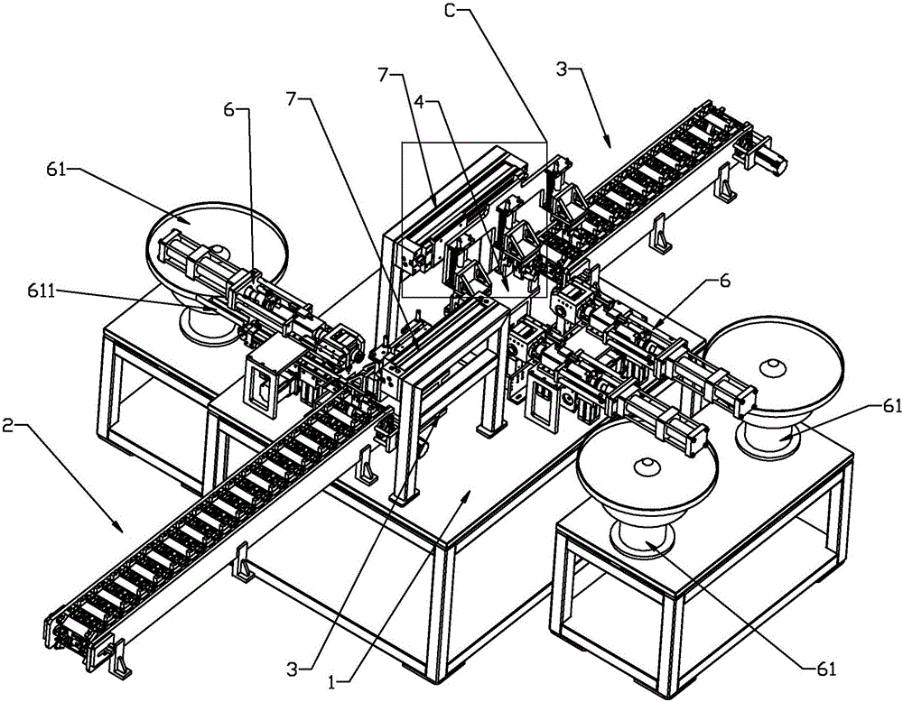 Automatic assembling machine with product protection for multiple components of motor rotor spindle