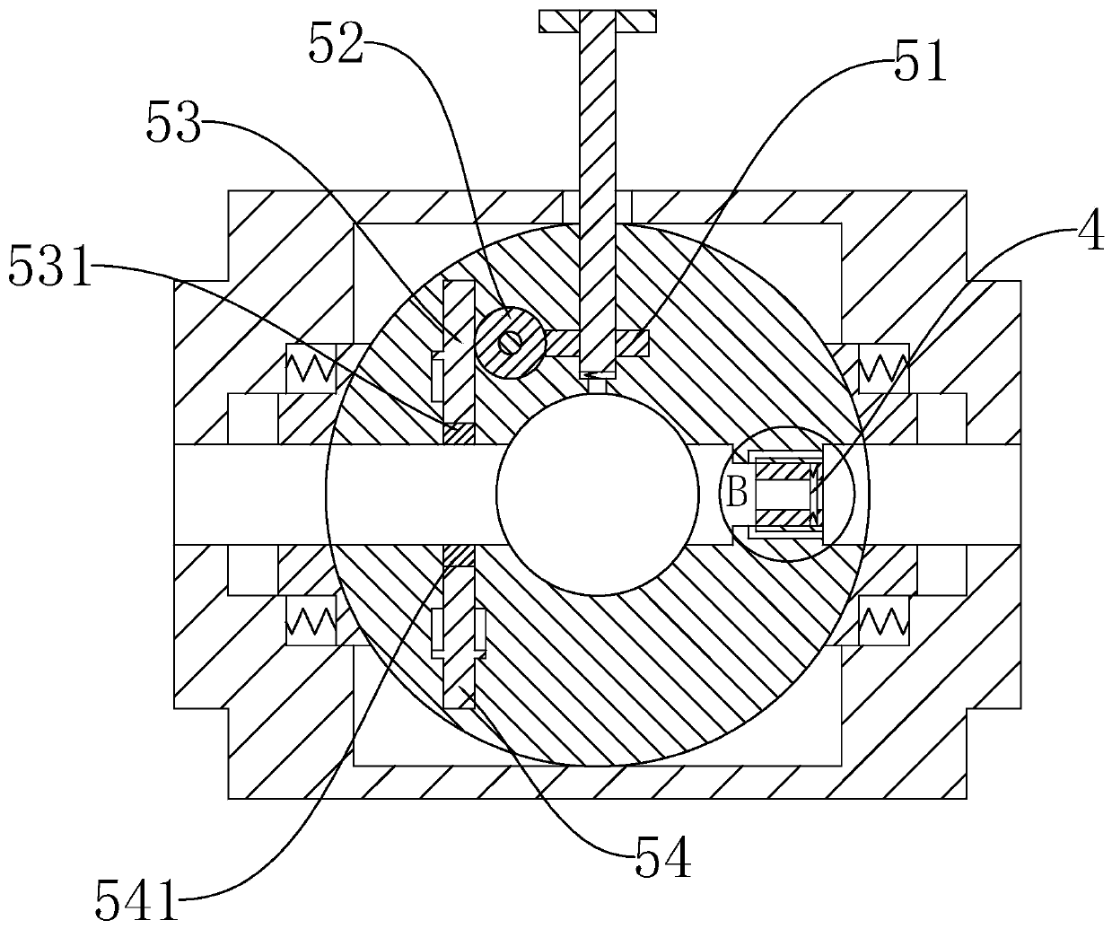 Pressing type throttling ball valve