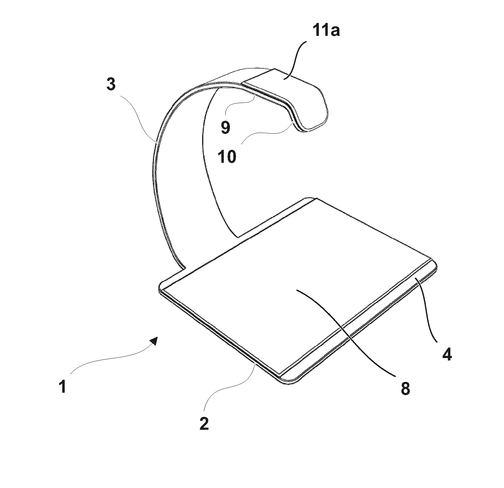 Device for holding a sheet of paper, a holder for a mobile device and software program for use with such holder