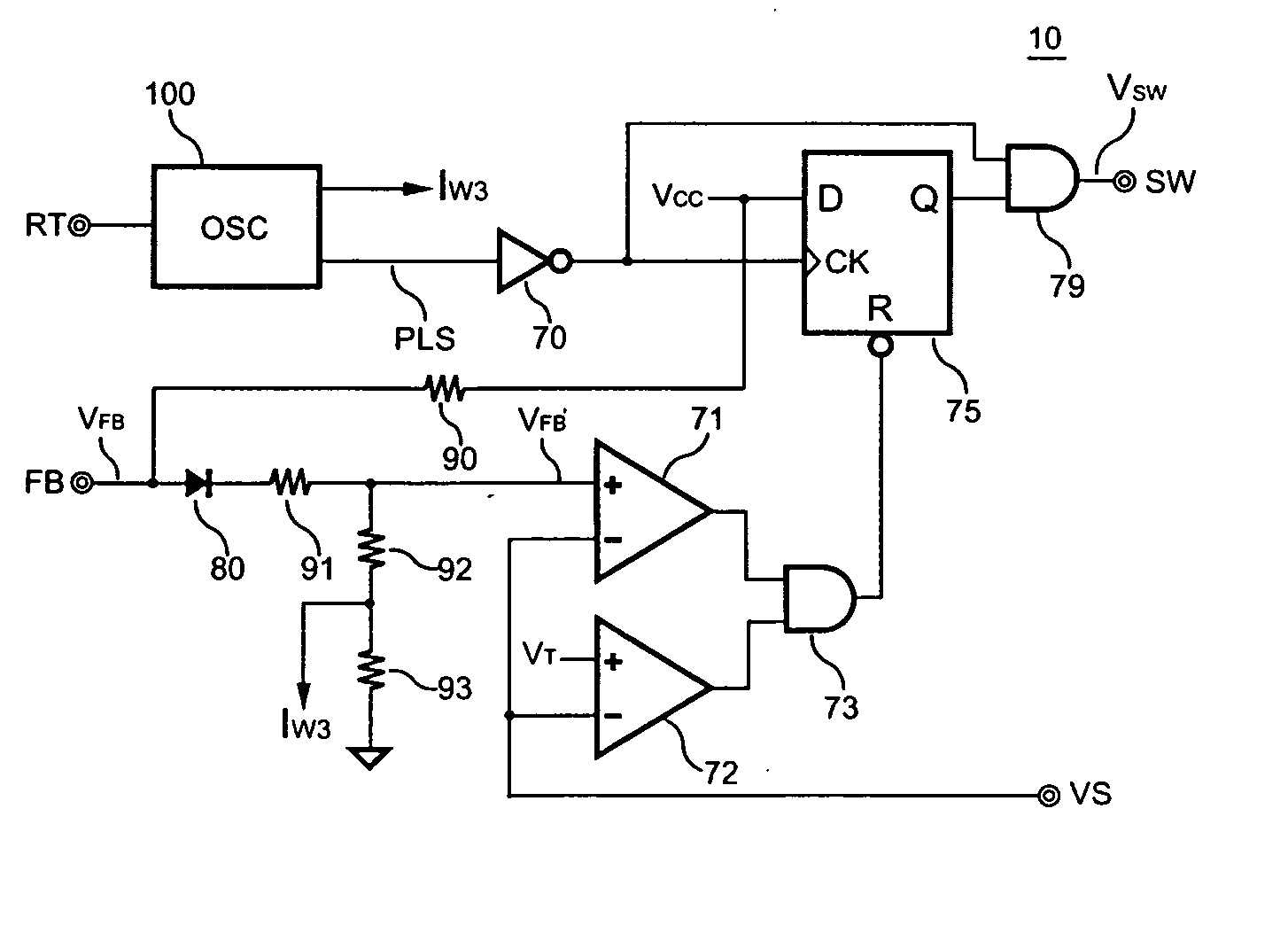 Frequency hopping control circuit for reducing EMI of power supplies