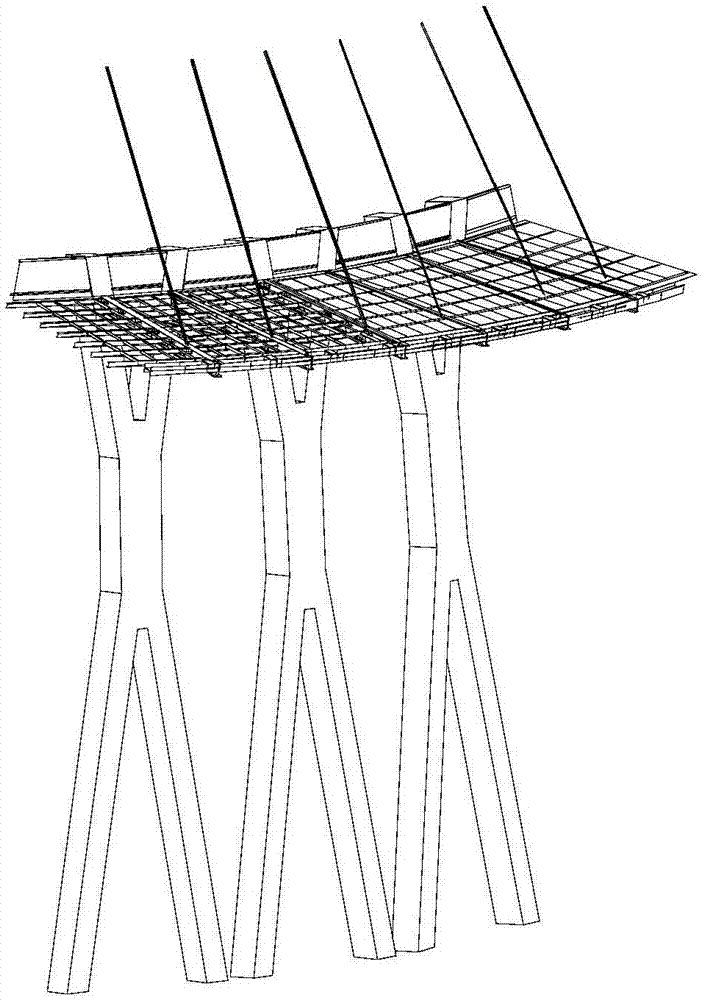 Natural draft dry-cooling tower self-supported broadening platform