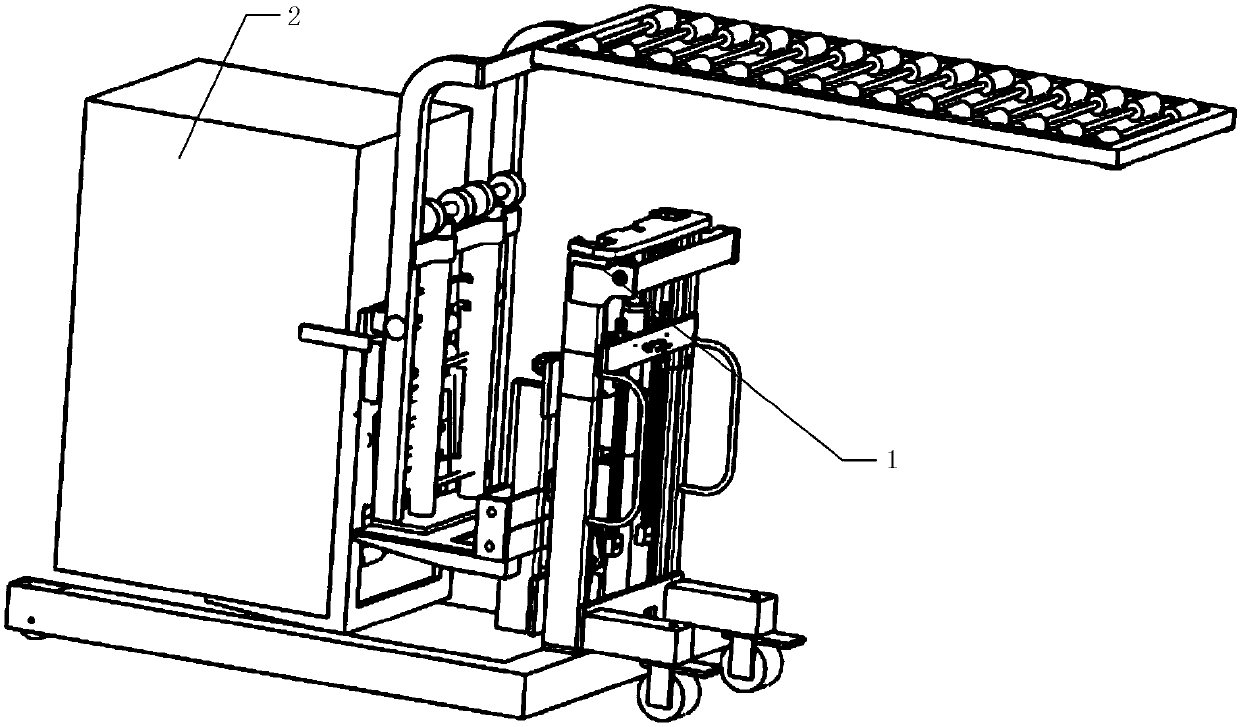 Overturning machine cabinet lifting device