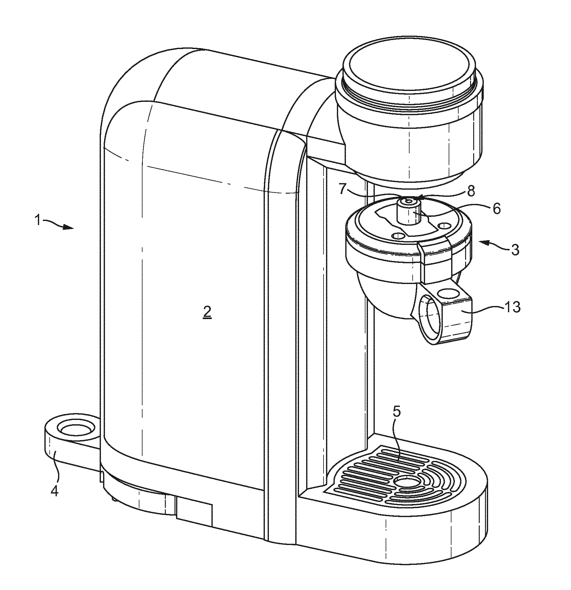 A food or beverage preparation machine with detachable brewing unit