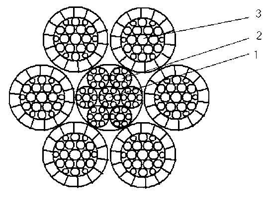 Extrusion-resistant and fatigue-resistant steel wire rope for rotary digging machine