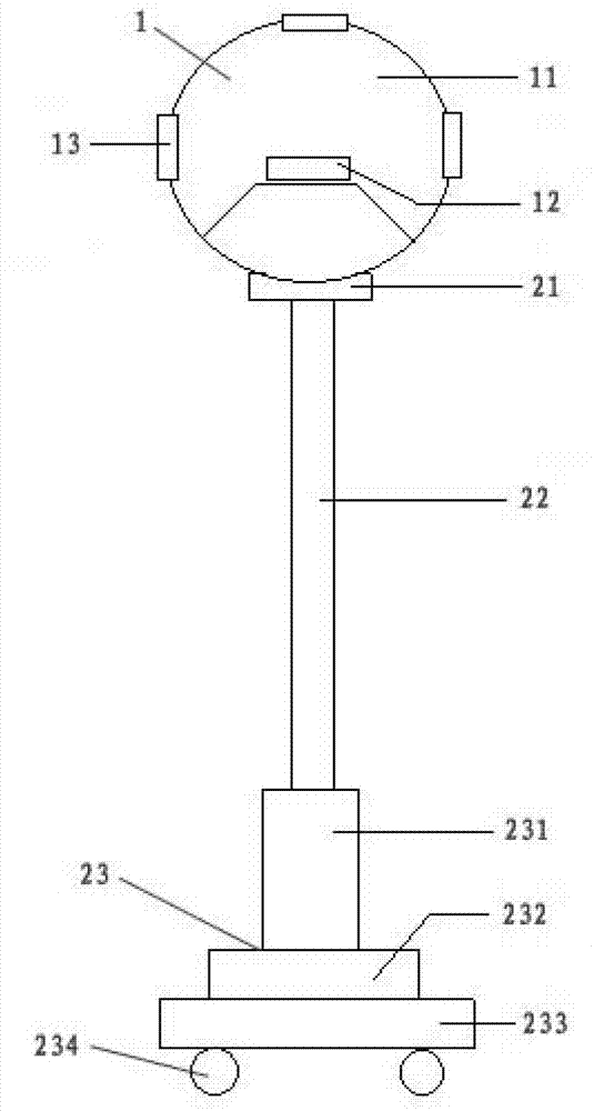 Detecting device for scene space lighting