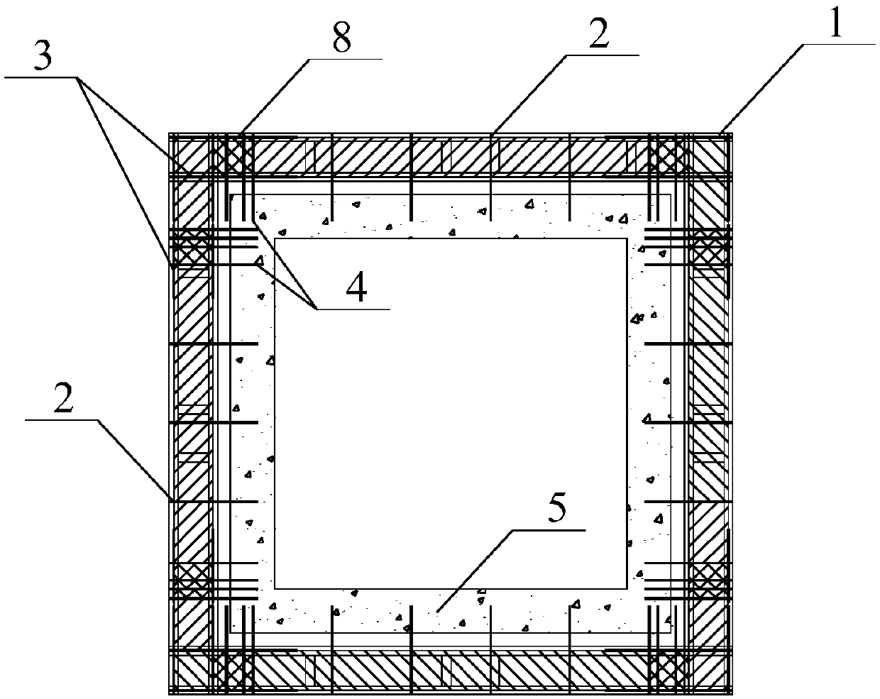 Contracting device for whole steel platform corner external scaffold system and construction method