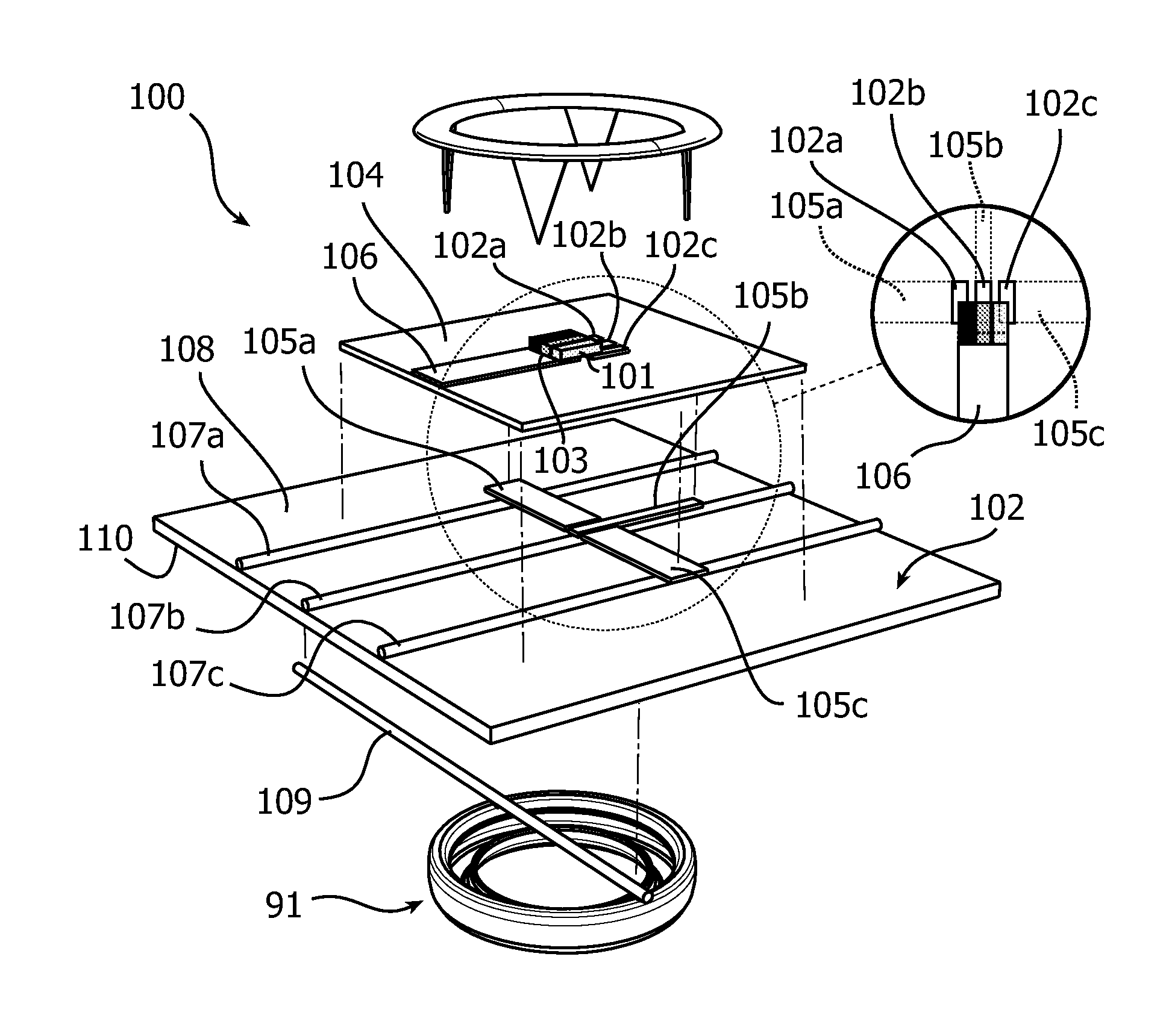 Electronic assembly for attachment to a fabric substrate, electronic textile, and method of manufacturing such an electronic textile